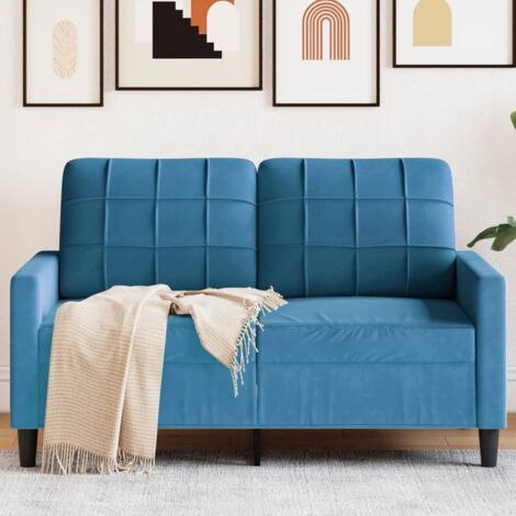 vidaXL 2-Sitzer Sofa Blau 120 cm Samt