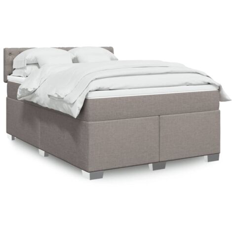 Boxspringbett mit Matratze Taupe 140x190 cm Stoff vidaXL (1/5)