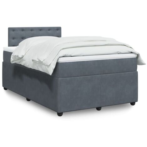 Bett mit Lattenrost und dunkelgrauem Veloursmatratze 120x190cm