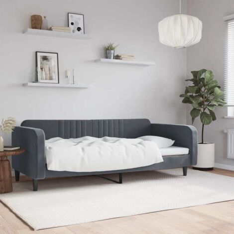 Tagesbett Dunkelgrau 100x200 cm Samt vidaXL