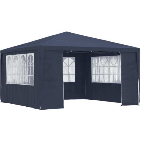 Profi-Partyzelt mit Seitenwänden 4×4 m Blau 90 g/m² vidaXL