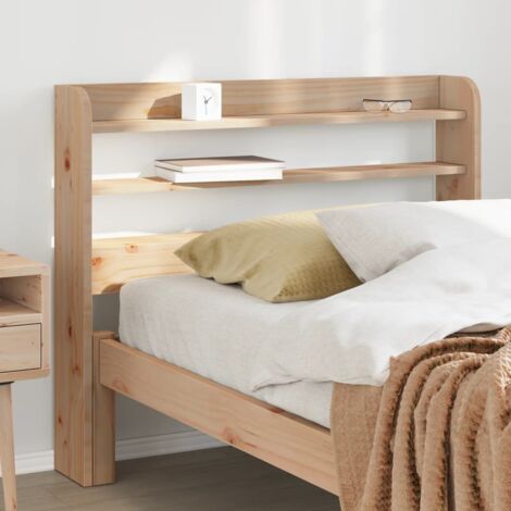 vidaXL Kopfteil mit Regalen 75 cm aus massivem Kiefernholz