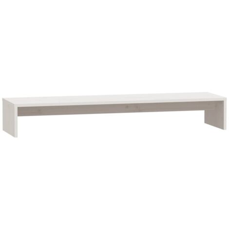 Monitorständer Weiß 100x27x15 cm Massivholz Kiefer vidaXL