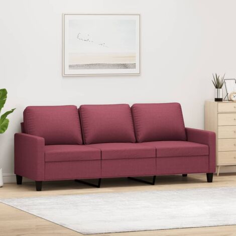vidaXL 3-Sitzer Sofa Bordeaux Rot 180 cm Stoff