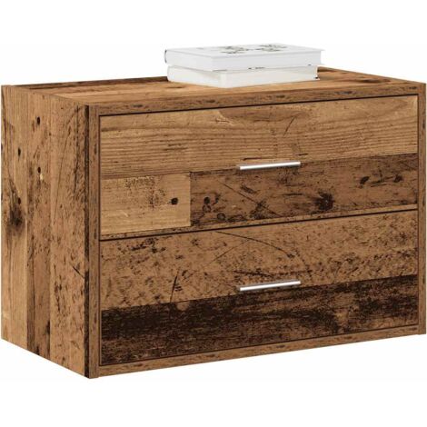 vidaXL Schrank mit 2 Schubladen aus Ingenieurholz braun 60x31x40 cm