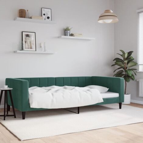 Tagesbett Dunkelgrün 100x200 cm Samt vidaXL