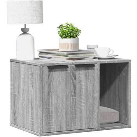 Katzenklo Grau Sonoma 60x40x40 cm Holzwerkstoff vidaXL