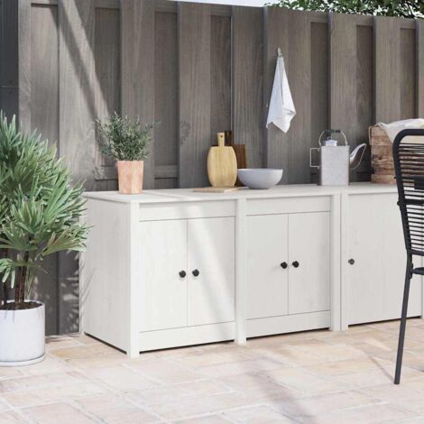 Outdoor Küchenunterschrank Weiß 106x55x64 cm Massivholz Kiefer vidaXL808234 (1/5)