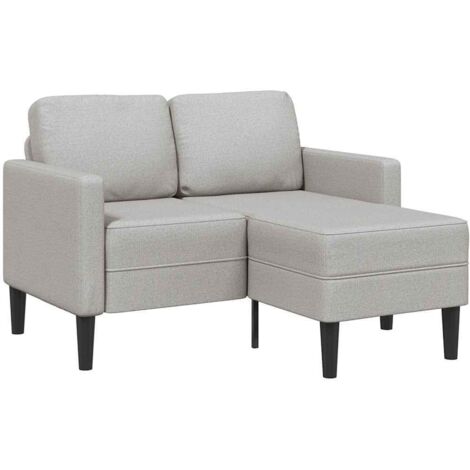 2-Sitzer-Sofa mit Chaiselongue L-Form Wolkengrau 125 cm Stoff vidaXL