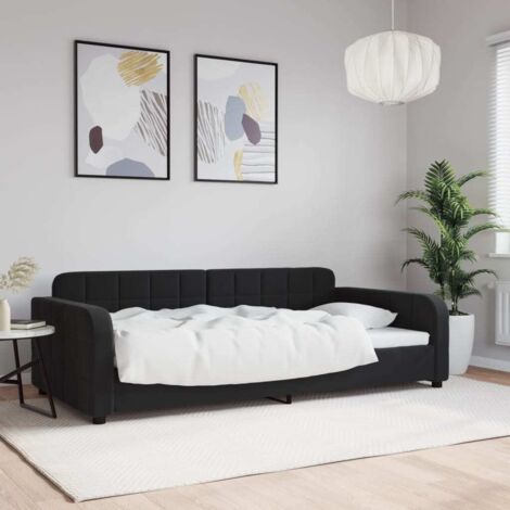Tagesbett Schwarz 100x200 cm Samt vidaXL