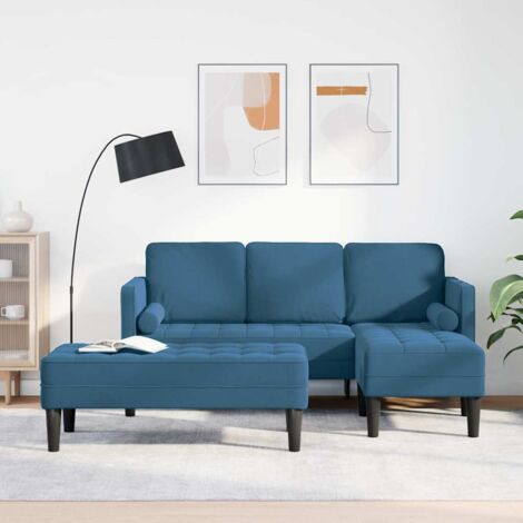 Sofa Set 2 pcs Blau 173 x 131 x 67 cm Samt vidaXL