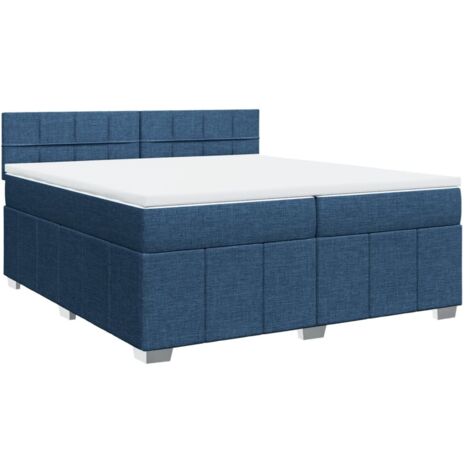 Boxspringbett mit Matratze Blau 200x200 cm Stoff vidaXL