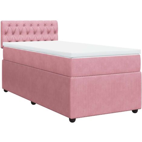 Boxspringbett mit Matratze Rosa 100x200 cm Samt vidaXL