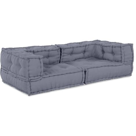 Modulares Sofa 2 pcs Grau 140 x 70 x 36 cm Stoff vidaXL