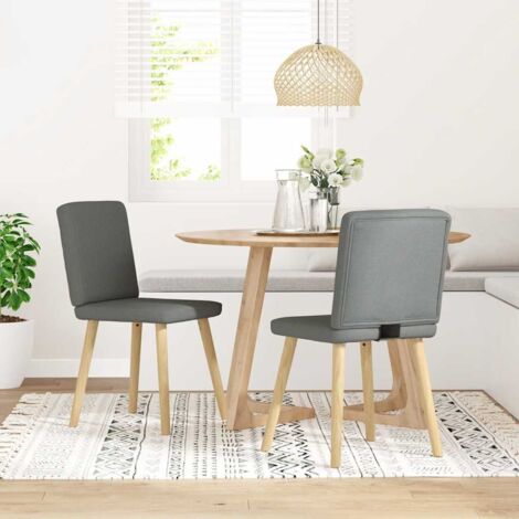 Esszimmerstühle 2 Stk. Dunkelgrau Stoff vidaXL221471 (1/5)