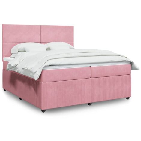 Boxspringbett mit Matratze Rosa 200x200 cm Samt vidaXL