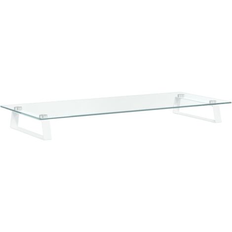 Monitorständer Weiß 80x35x8 cm Hartglas und Metall vidaXL