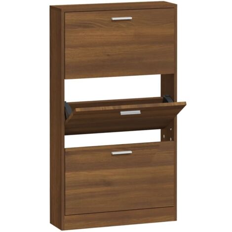vidaXL Schuhschrank Eiche Braun 59x17x108cm Holzwerkstoff