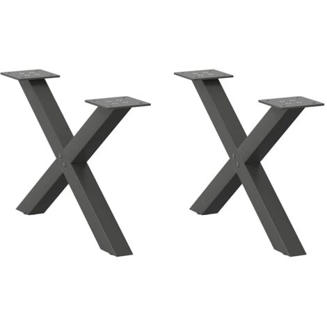 Couchtischbeine X-Form 2 Stk. Anthrazit 60x(30-31) cm Stahl vidaXL
