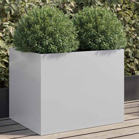 vidaXL Pflanzkübel silber 62x47x46 cm galvanisierter Stahl