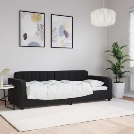 Tagesbett Schwarz 80x200 cm Samt vidaXL