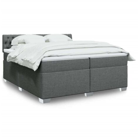 Boxspringbett mit Matratze Dunkelgrau 200x200 cm Stoff vidaXL (1/5)