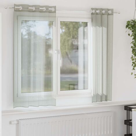 Voile Vorhänge mit Ösen 2 Stk. Hellgrau 140x140 cm vidaXL