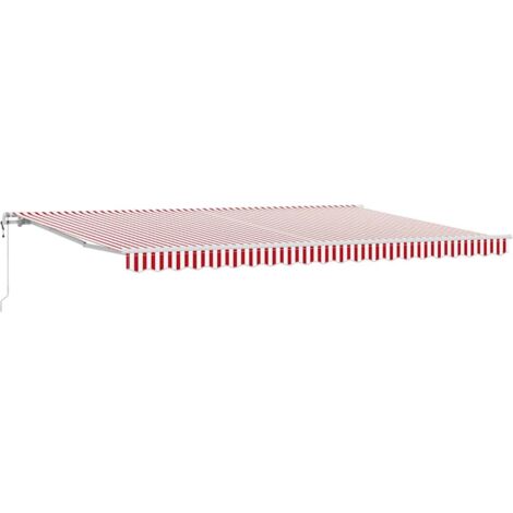 Einziehbare Markise Rot und Weiß 500 x 350 cm Rot und Weiß vidaXL
