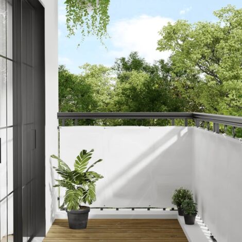 Balkon-Sichtschutz Weiß 90x1000 cm 100 % Polyester-Oxford vidaXL