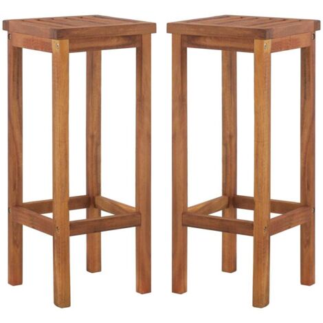 vidaXL Barhocker Set von 2 aus massivem Akazienholz