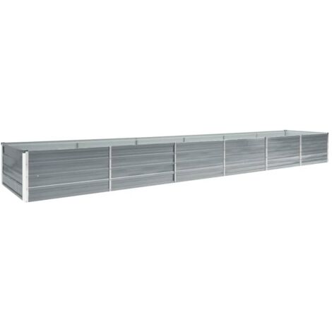 Hochbeet aus verzinktem Stahl 480x80x45 cm Grau