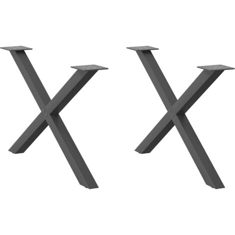 Couchtischbeine X-Form 2 Stk. Anthrazit 70x(42-43) cm Stahl vidaXL