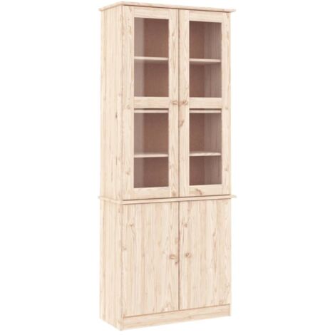 Vitrinenschrank ALTA 77x35x186,5 cm Massivholz Kiefer vidaXL