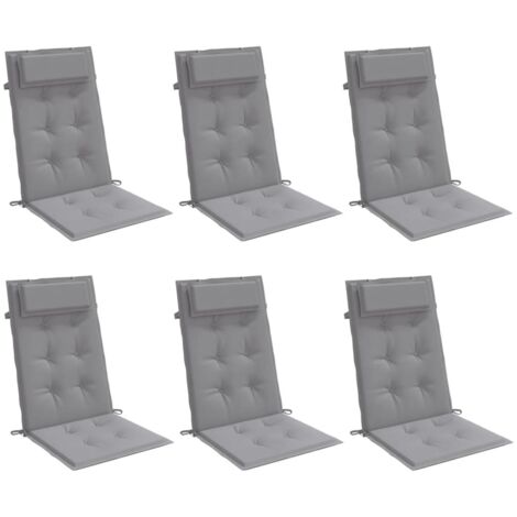 Hochlehner-Auflagen 6 Stk. Grau Oxford-Gewebe vidaXL