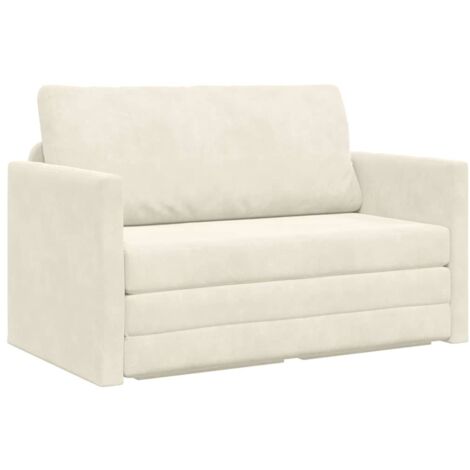 Sofa Bett Creme 124 x 204 x 61 cm Samt vidaXL