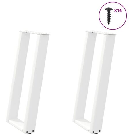 Konsolentischbeine U-Form 2 Stk. Weiß 38x(72-73) cm Stahl vidaXL (1/5)