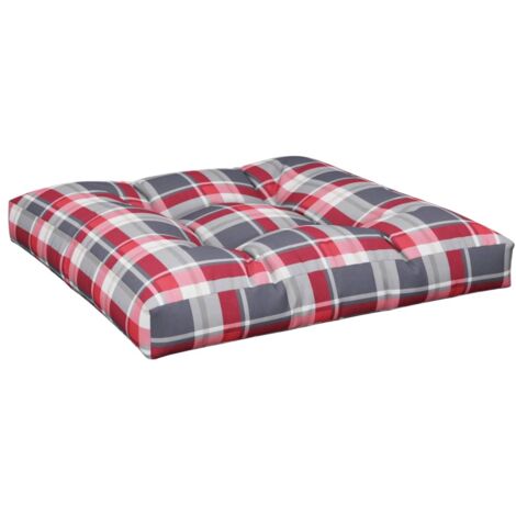 vidaXL Palettkissen rot kariert 70x70x12 cm Stoff