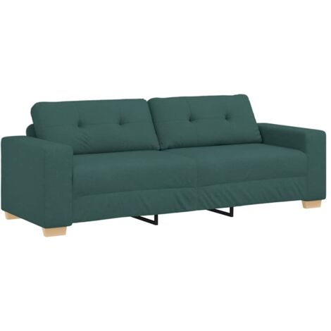 Zweisitzer-Sofa mit Kissen Dunkelgrün Stoff vidaXL