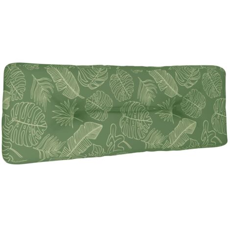 Palettenkissen Blattmuster 120x40x12 cm Stoff vidaXL