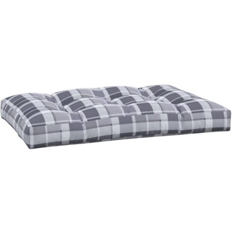 Palettenkissen Grau Karomuster 120x80x12 cm Stoff vidaXL