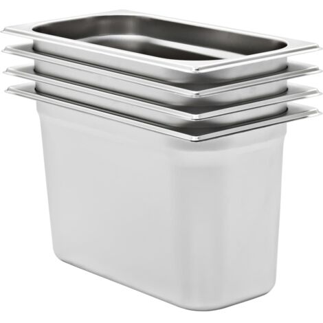 Gastronormbehälter 4 Stk. GN 1/3 200 mm Edelstahl vidaXL