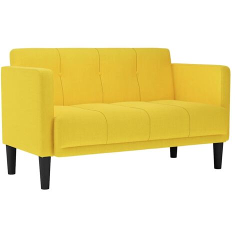 Zweisitzer-Sofa Gelb 111 cm Stoff vidaXL