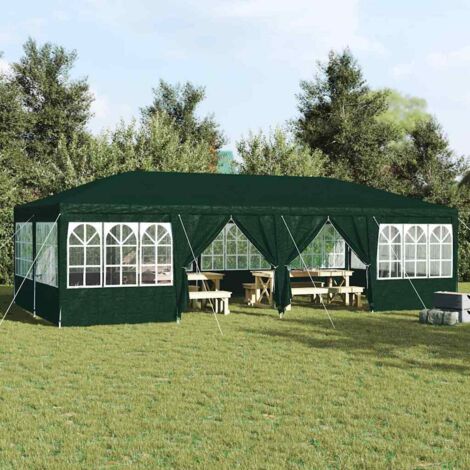 Party-Zelt Grün und Weiß 800 x 400 x 266 cm Polyester und Stahl vidaXL