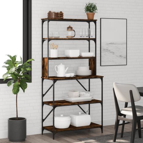 Bäckerregal 6 Fächer Räuchereiche 90x40x180 cm Holzwerkstoff vidaXL
