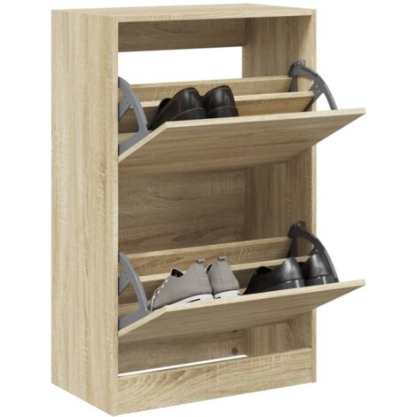 vidaXL Schuhschrank Sonoma Eiche 60x34x96,5 cm aus Holzwerkstoff
