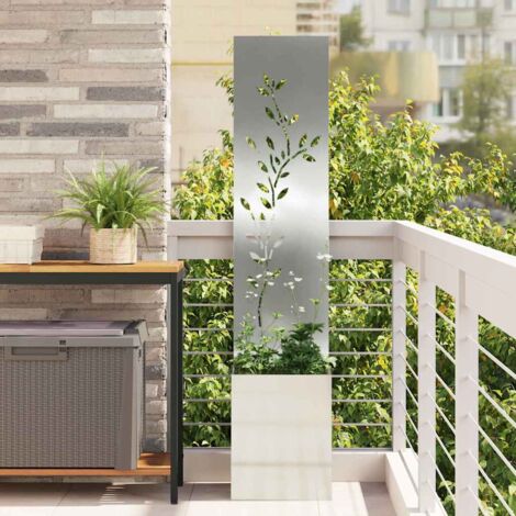 Garten Sichtschutz-Leinwand Silber 32 x 140 cm Verzinkter Stahl vidaXL