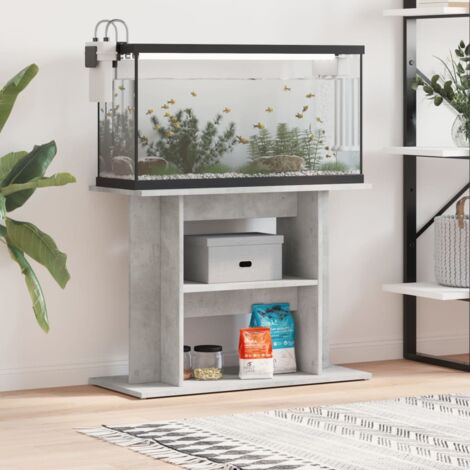 vidaXL Aquariumständer grau Beton 80x35x60 cm Holzwerkstoff