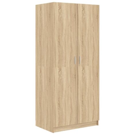 vidaXL Kleiderschrank Sonoma Eiche 80x52x180 cm Ingenieurholz