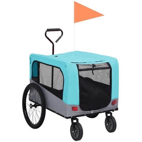 Hundebikeanhänger und 2-in-1 Jogger in Blau und Grau