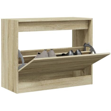 Schuhschrank Sonoma Eiche 80x34x63 cm aus Spanplatte